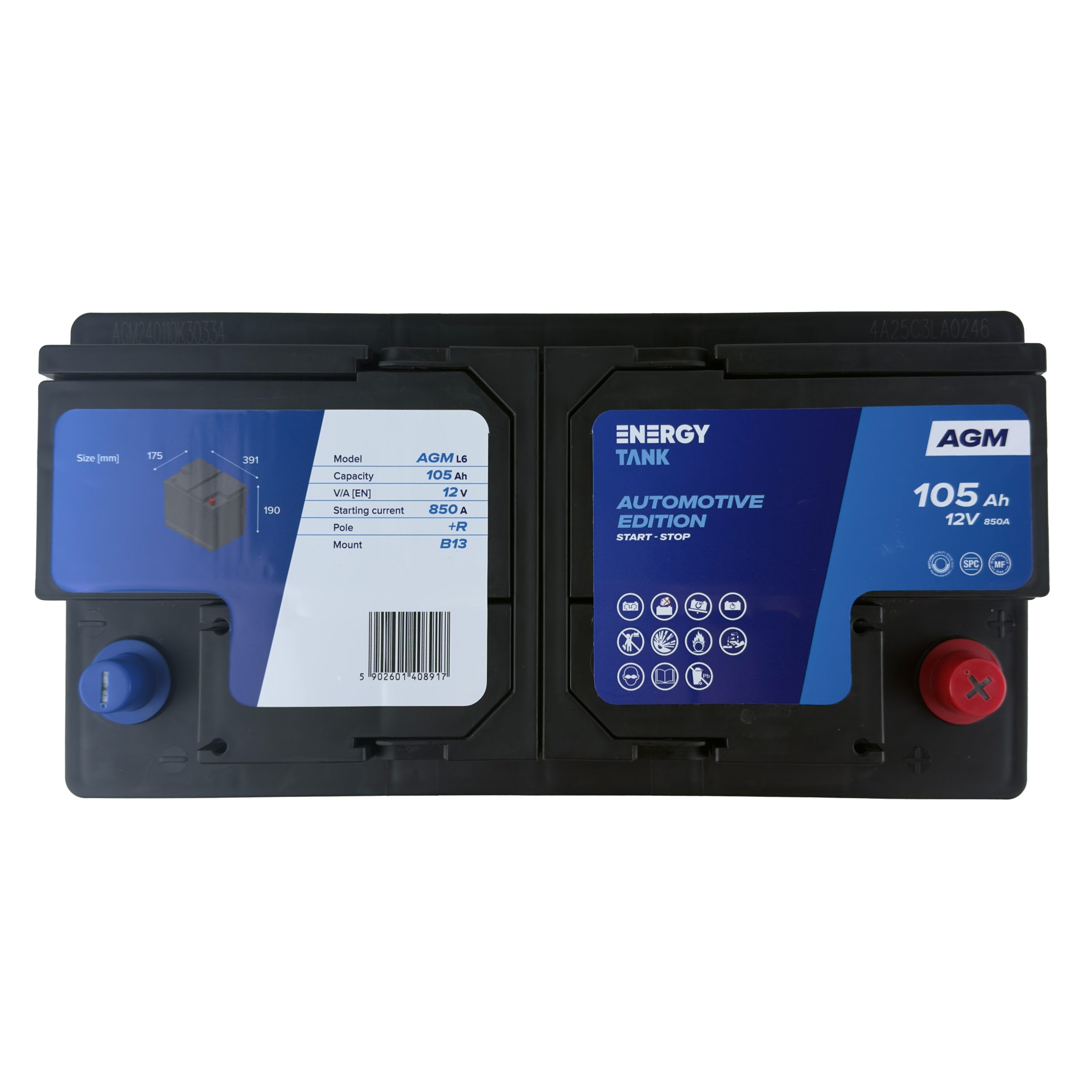 Akumulator AGM START&STOP 105ah 191x175x190mm - obrazek 5